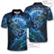 Fierce Werewolf Blue Moon Custom Bowling Shirt - Image 5