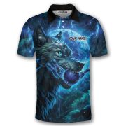 Fierce Werewolf Blue Moon Custom Bowling Shirt - Image 3