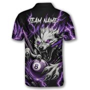 Fierce Werewolf Purple Lightnings 8 Ball Pool Custom Billiards Shirt - Image 4