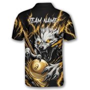 Fierce Werewolf Yellow Lightnings 9 Ball Pool Custom Billiards Shirt - Image 4