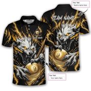Fierce Werewolf Yellow Lightnings 9 Ball Pool Custom Billiards Shirt - Image 5