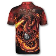 Fiery Dragon Red Flame 8 Ball Pool Custom Billiards Shirt - Image 4
