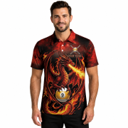Fiery Dragon Red Flame 9 Ball Pool Custom Billiards - Image 2