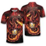 Fiery Dragon Red Flame 9 Ball Pool Custom Billiards