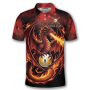 Fiery Dragon Red Flame 9 Ball Pool Custom Billiards - Image 3