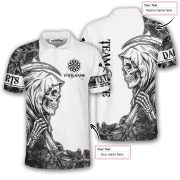 Grim Reaper Camo Woodland Design Custom Darts Shirt - Image 5