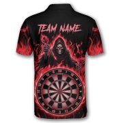 Grim Reaper Red Fire Flame Dartboard Custom Darts Shirt - Image 4