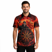 Grim Reaper Throwing Darts Blood Moon Custom Darts Shirt - Image 2