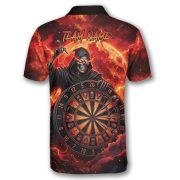 Grim Reaper Throwing Darts Blood Moon Custom Darts Shirt - Image 4