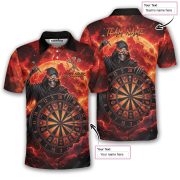 Grim Reaper Throwing Darts Blood Moon Custom Darts Shirt - Image 5