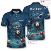 Shark Attack Undersea 8 Ball Pool Custom Billiards Shirt - Image 5