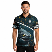 Shark Lava Ocean Fire 8 Ball Pool Custom Billiards Shirt - Image 2