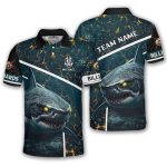 Shark Lava Ocean Fire 8 Ball Pool Custom Billiards Shirt