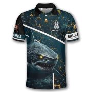 Shark Lava Ocean Fire 8 Ball Pool Custom Billiards Shirt - Image 3