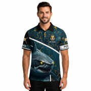 Shark Lava Ocean Fire 9 Ball Pool Custom Billiards Shirt - Image 2
