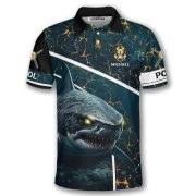 Shark Lava Ocean Fire 9 Ball Pool Custom Billiards Shirt - Image 3