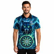 Teal Wolf Lightnings Dartboard Custom Darts Shirt - Image 2