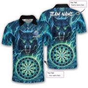 Teal Wolf Lightnings Dartboard Custom Darts Shirt - Image 5